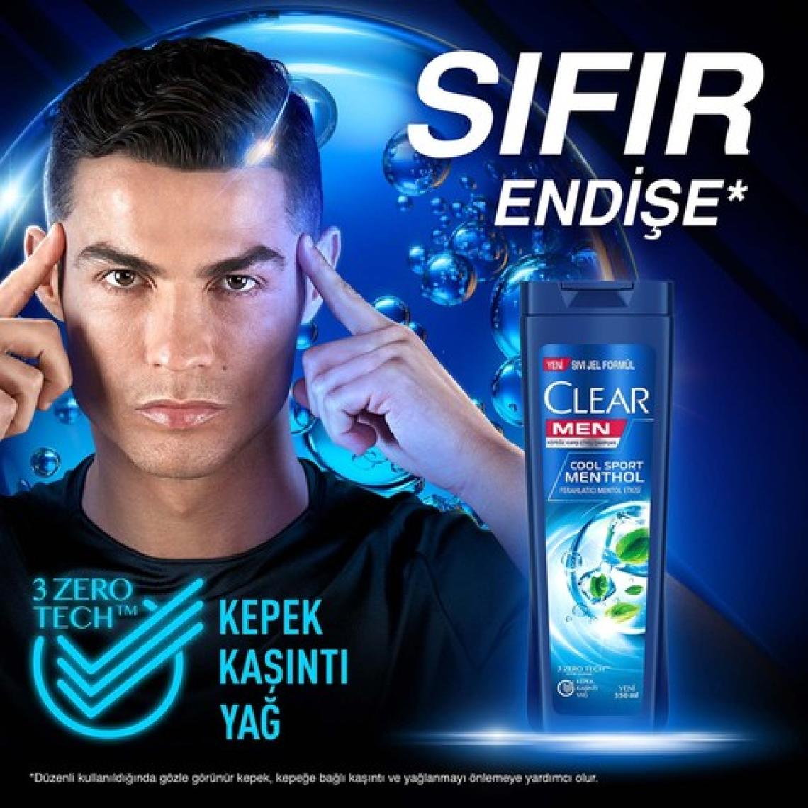 Clear Men Kepeğe Karşı Etkili Şampuan Cool Sport Menthol Ferahlatıcı Mentol Etkisi 350 ml + 185 ml