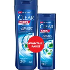 Clear Men Kepeğe Karşı Etkili Şampuan Cool Sport Menthol Ferahlatıcı Mentol Etkisi 350 ml + 185 ml