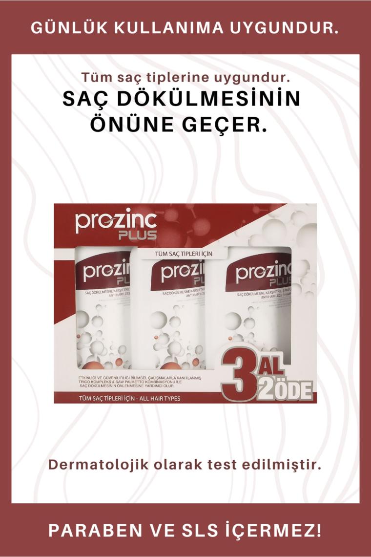 ProZinc Plus Saç Dökülmesine Karşı Etkili 300 ml 3 Al 2 Öde Şampuan