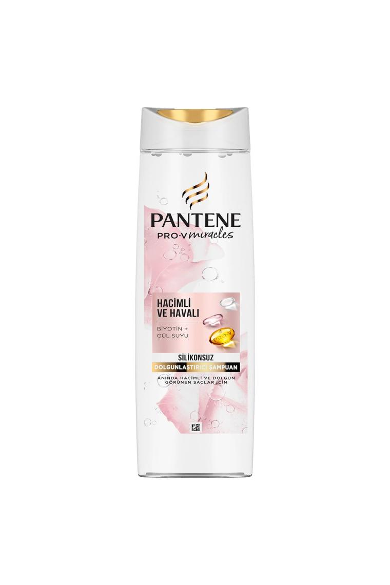 Pantene Silikonsuz Hacim Veren Dolgunlaştırıcı Şampuan, Biotin ve Gül Suyu 400 Ml
