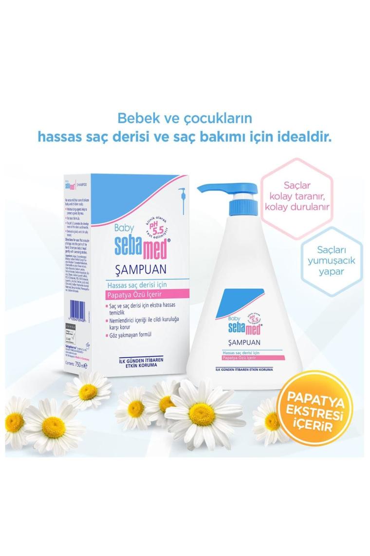 Baby pH 5.5 Göz Yakmayan Formül Nemlendirici Etkili Papatya Özütlü Bebek Şampuanı 750 ml