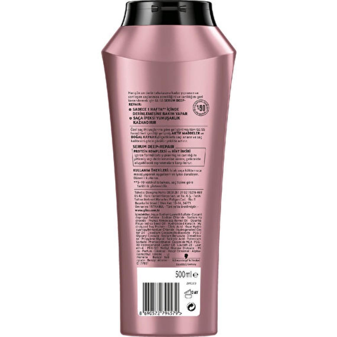 Gliss Serum Deep Repair Onarıcı Şampuan - Protein Kompleksi ve Hint İnciri ile 500 ml
