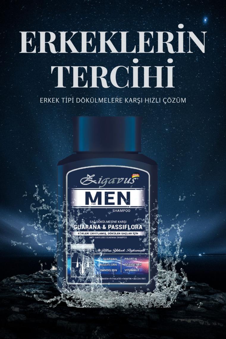 Zigavus Men Guarana ve Passiflora Saç Dökülmesine Karşı Şampuan 300 ml
