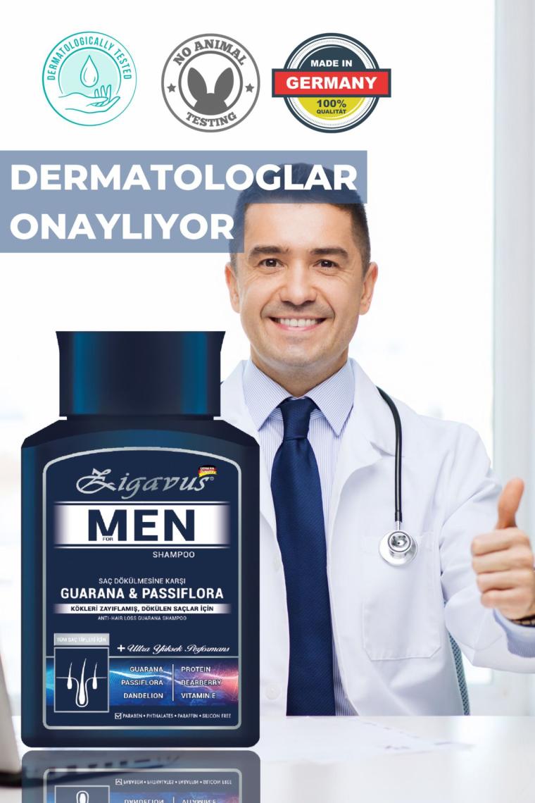Zigavus Men Guarana ve Passiflora Saç Dökülmesine Karşı Şampuan 300 ml