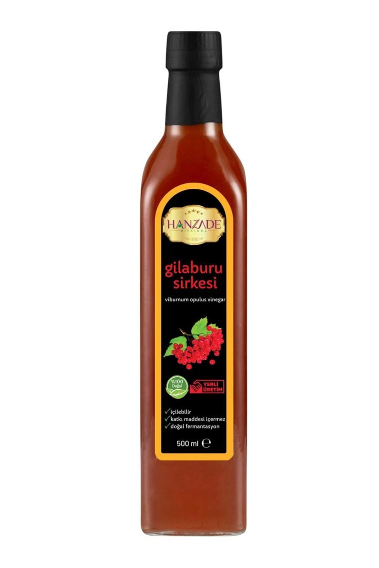 Gilaburu Sirkesi 500 ml Doğal Fermante Içilebilir Katkısız Cam Şişe Viburnum Opulus (GU-969510)