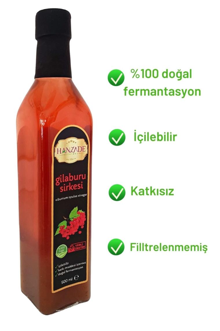 Gilaburu Sirkesi 500 ml Doğal Fermante Içilebilir Katkısız Cam Şişe Viburnum Opulus (GU-969510)