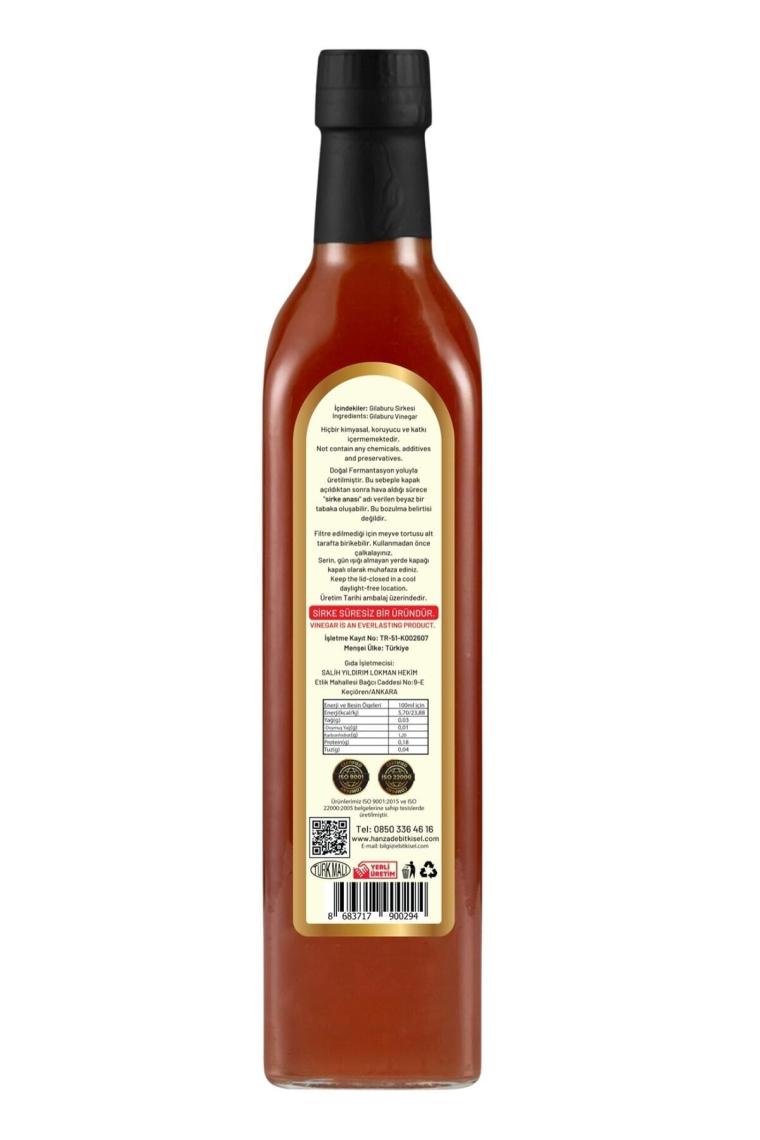 Gilaburu Sirkesi 500 ml Doğal Fermante Içilebilir Katkısız Cam Şişe Viburnum Opulus (GU-969510)