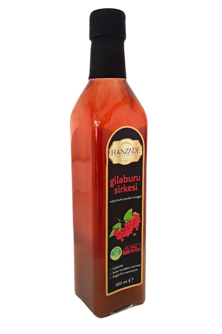 Gilaburu Sirkesi 500 ml Doğal Fermante Içilebilir Katkısız Cam Şişe Viburnum Opulus (GU-969510)