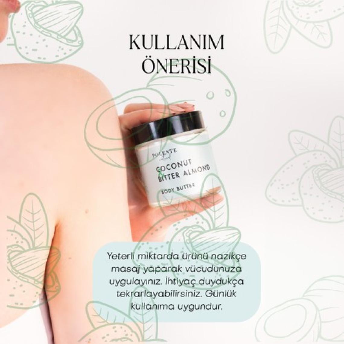 Polente Natural Hindistan Cevizi & Acı Badem Body Butter Yoğun Vücut Nemlendiricisi (100 ml)