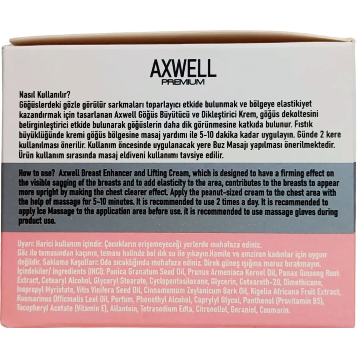 Axwell Premium Göğüs Sıkılaştırıcı ve Toparlamaya Yardımcı Göğüs Bakım Kremi 100ml