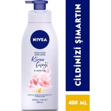 NIVEA Değerli Yağlar İçeren Vücut Losyonu Kiraz Çiçeği & Jojoba Yağı (400ml); Normal / Kuru Ciltler için;  24 Saat Nemlendirme ; Hızlı Emilen Losyon