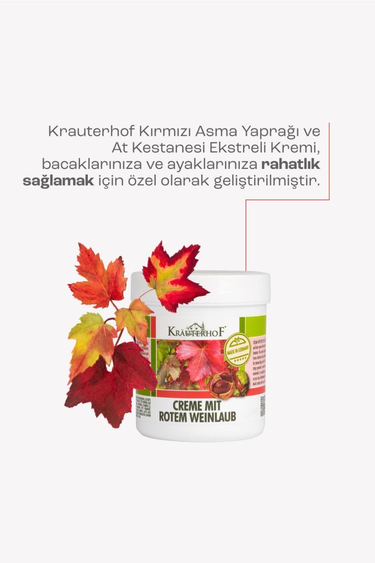 Krauterhof Kırmızı Asma Yaprağı Bacak Kremi 100 ml