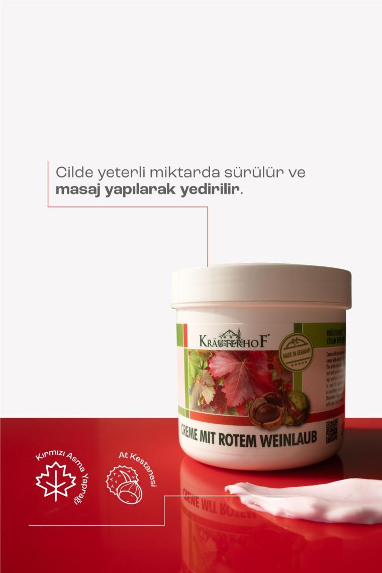 Krauterhof Kırmızı Asma Yaprağı Bacak Kremi 100 ml