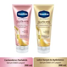 Vaseline Gluta Hya Serum Etkili Losyon 200 ml + Vaseline Gluta Hya Serum Etkili UV Losyon 200 ml