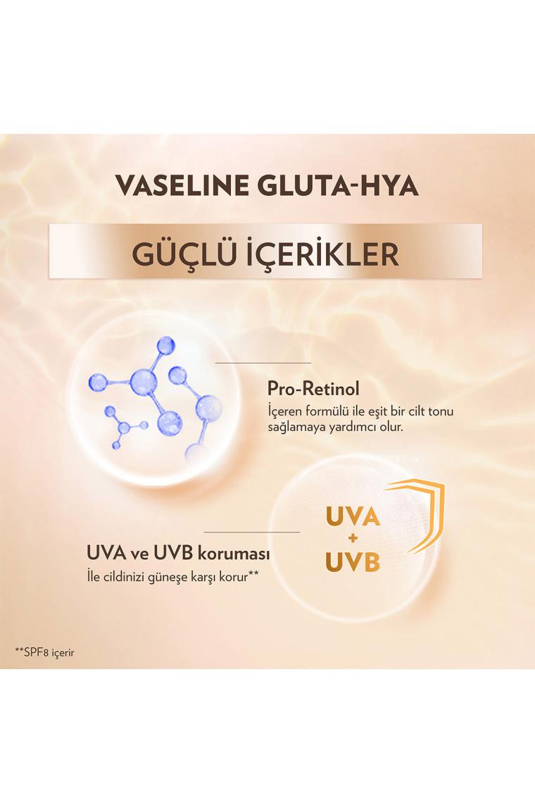 Vaseline Gluta Hya Serum Etkili Losyon 200 ml + Vaseline Gluta Hya Serum Etkili UV Losyon 200 ml