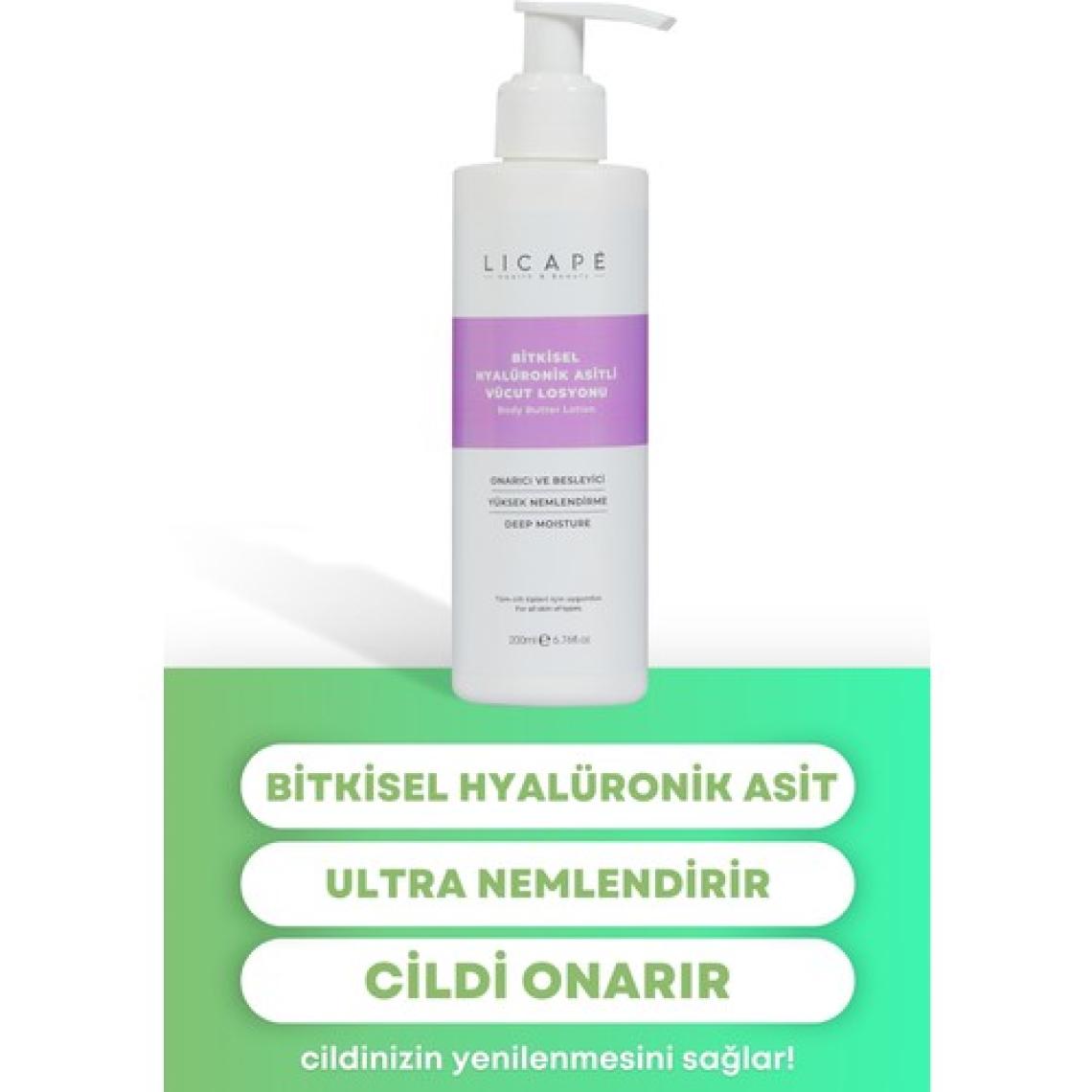 Licape Vücut Losyonu - Bitkisel Hyaluronik Asit ile Yoğun Nemlendirici ve Onarıcı Etki, 200 ml, Unisex
