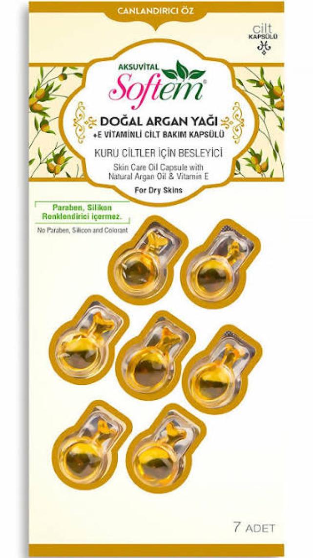 Softem Argan Yağı + E Vitaminli Cilt Bakım Kapsülü