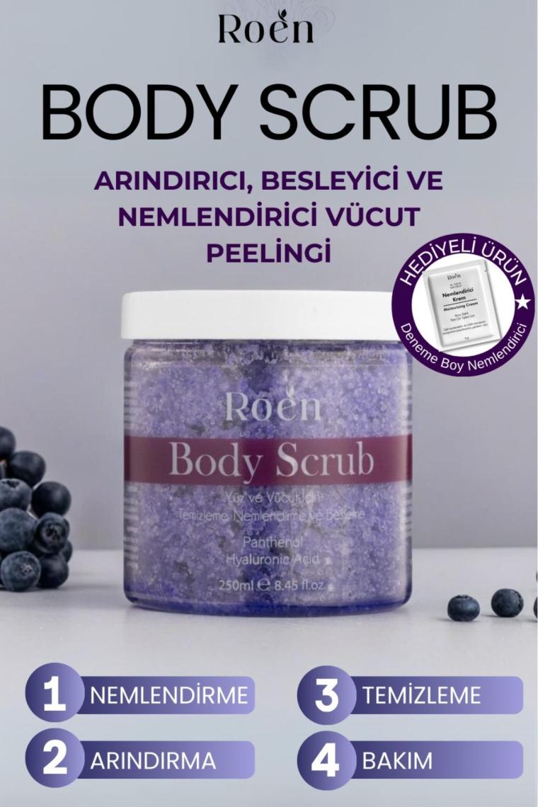 Roen Vücut Peelingi, Body Scrub ,besleyici, Arındırıcı, Yenileyici Ve Yoğun Nemlendirici Scrub 250ml
