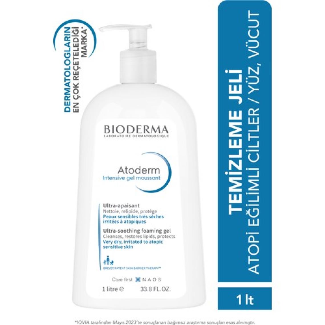 Bioderma Atoderm Intensive Foaming Gel 1000 ml Kuru ve Atopik Ciltler için Temizleyici Jel