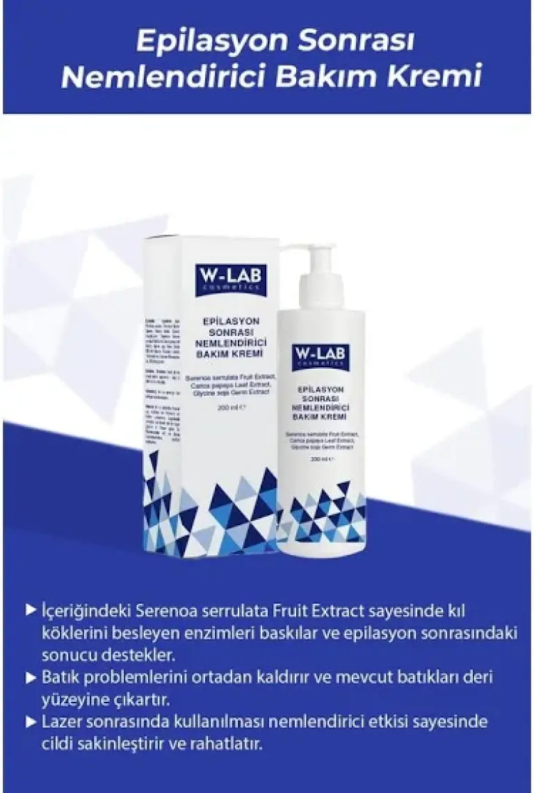 W-Lab Kozmetik Epilasyon Sonrası Nemlendirici Bakım Kremi 200 ml