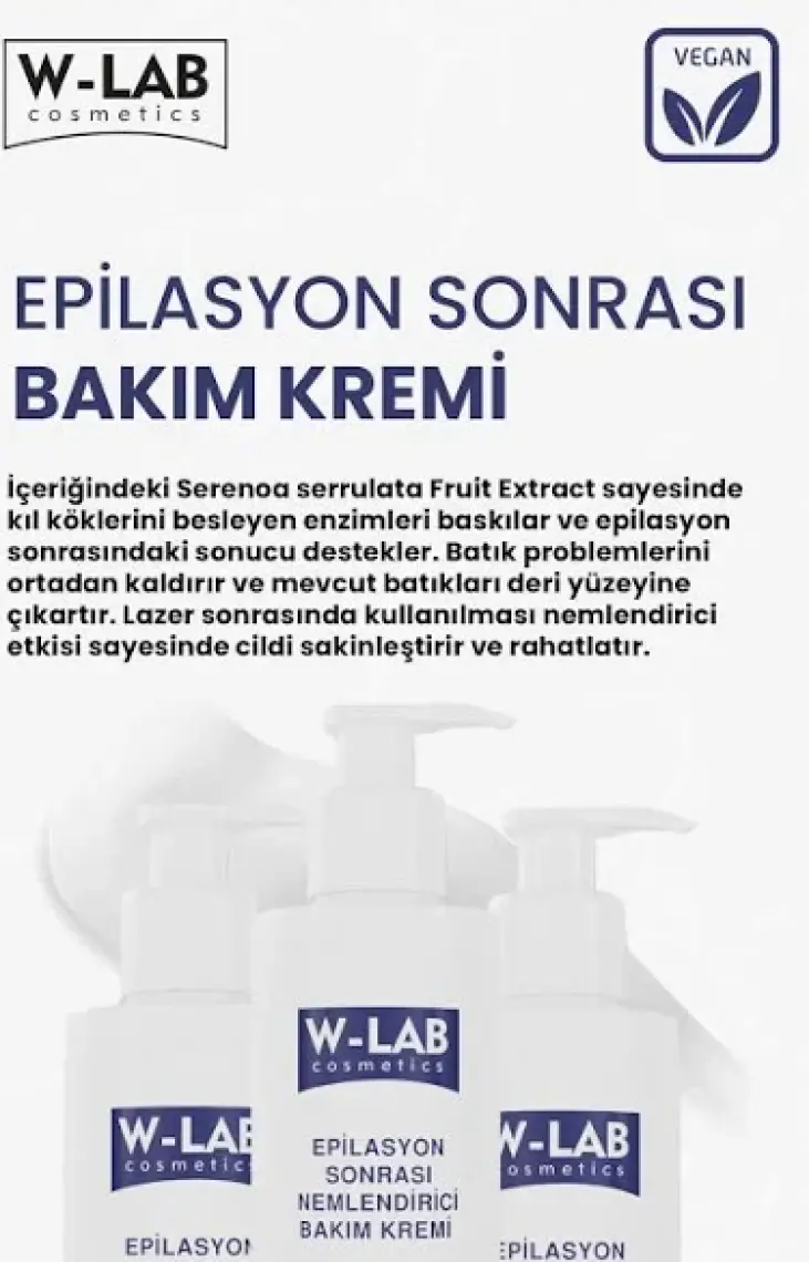 W-Lab Kozmetik Epilasyon Sonrası Nemlendirici Bakım Kremi 200 ml