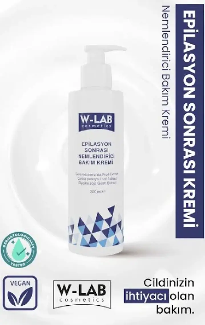 W-Lab Kozmetik Epilasyon Sonrası Nemlendirici Bakım Kremi 200 ml