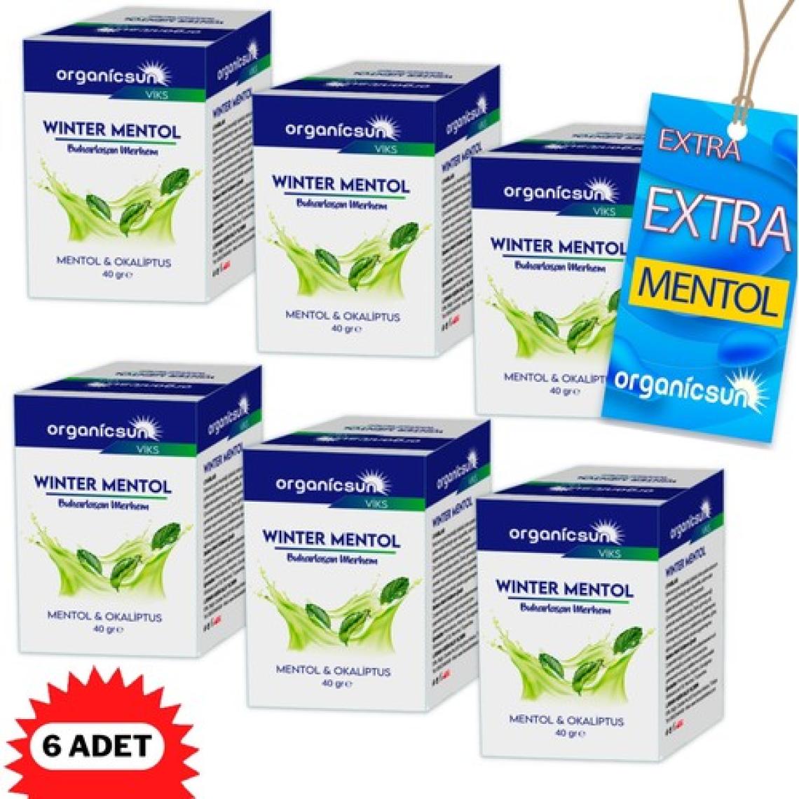 Organicsun Winter Mentol Buharlaşan Merhem Viks Vicks Vikis Mentol ve Okaliptus 40 gr x 6 Adet