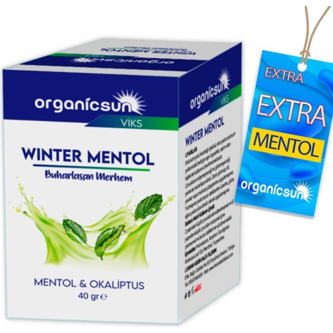 Organicsun Winter Mentol Buharlaşan Merhem Viks Vicks Vikis Mentol ve Okaliptus 40 gr