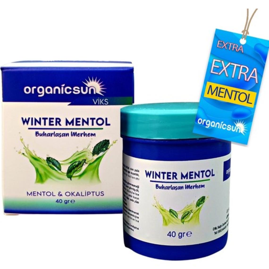 Organicsun Winter Mentol Buharlaşan Merhem Viks Vicks Vikis Mentol ve Okaliptus 40 gr