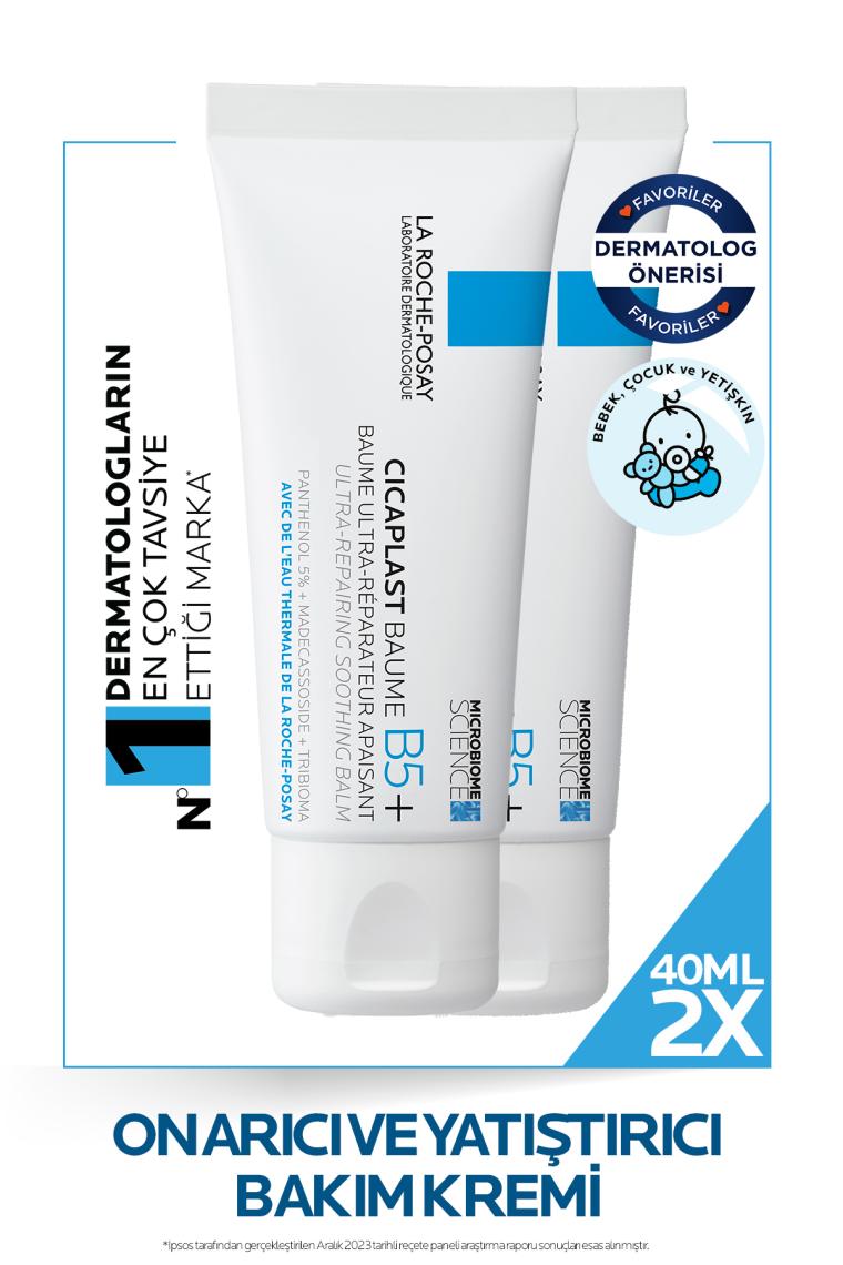 Cicaplast Baume B5 Onarıcı ve Yatıştırıcı Bakım Kremi 40ml X2