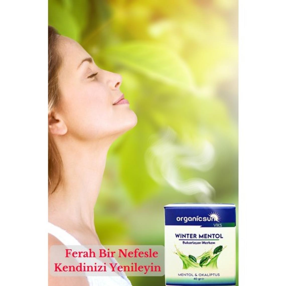 Organicsun Winter Mentol Buharlaşan Merhem Viks Vicks Vikis Mentol ve Okaliptus 40 gr x 2 Adet
