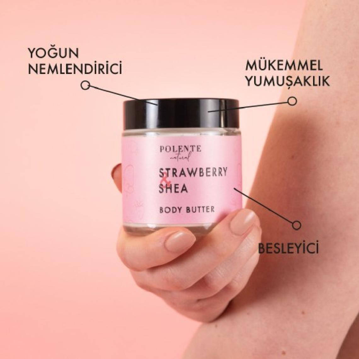 Polente Natural Çilek & Shea Body Butter /  Yoğun Vücut Nemlendiricisi (100 ml)