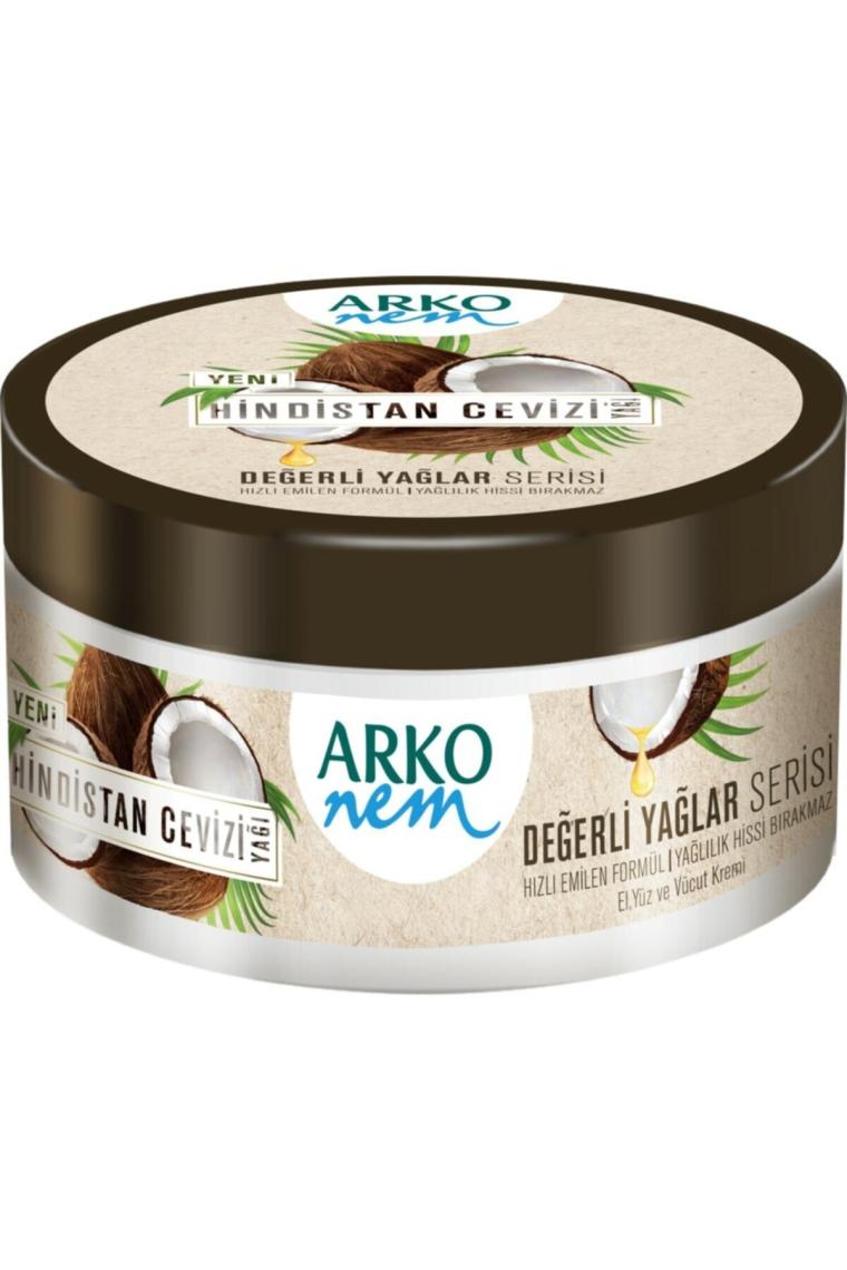 Arko Nem Değerli Yağlar Hindistan Cevizi Yağı 250 ml Nemlendirici Krem