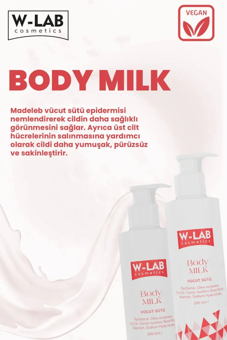 W-Lab Kozmetik Body Milk Vücut Sütü 200 Ml