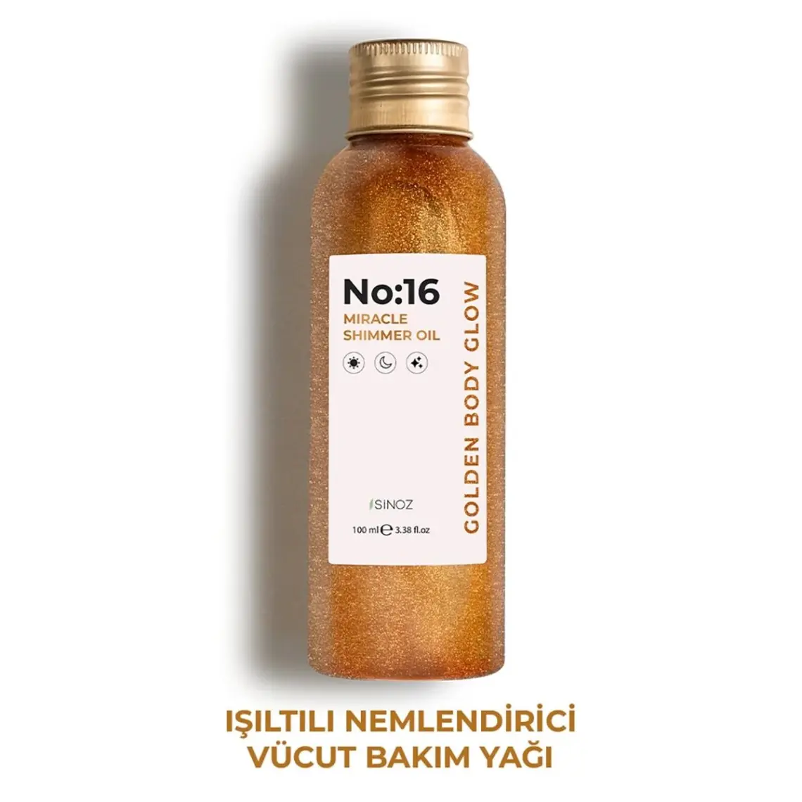 Sinoz No:16 Mucizevi Işıltılı Saç ve Vücut Bakım Yağı 100 ML - Parıltılı Nemlendirici Bakım