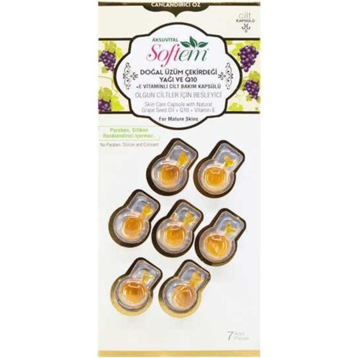 Softem E Vitaminli Üzüm Çekirdeği yağı Q10 Cilt Bakım Kapsülü