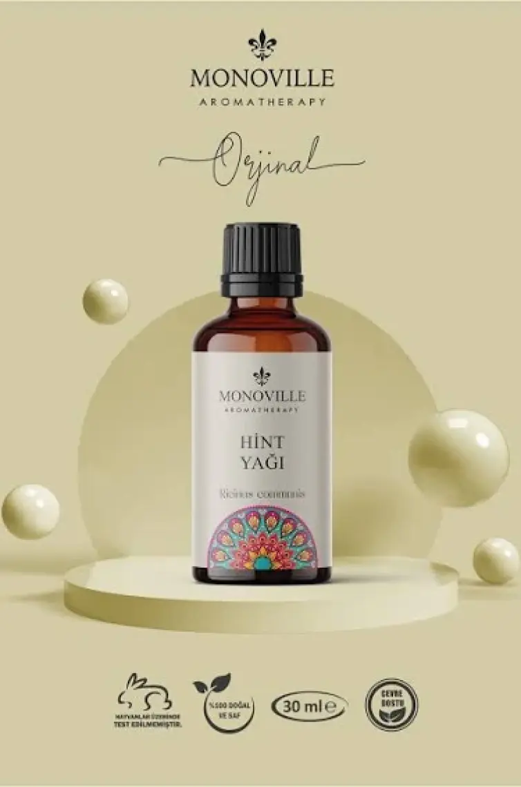 Monoville Hint Yağı (Yoğun Kıvamlı Yağ) 30 ml Soğuk Sıkım %100 Saf Ve Doğal ( Castor Oil )