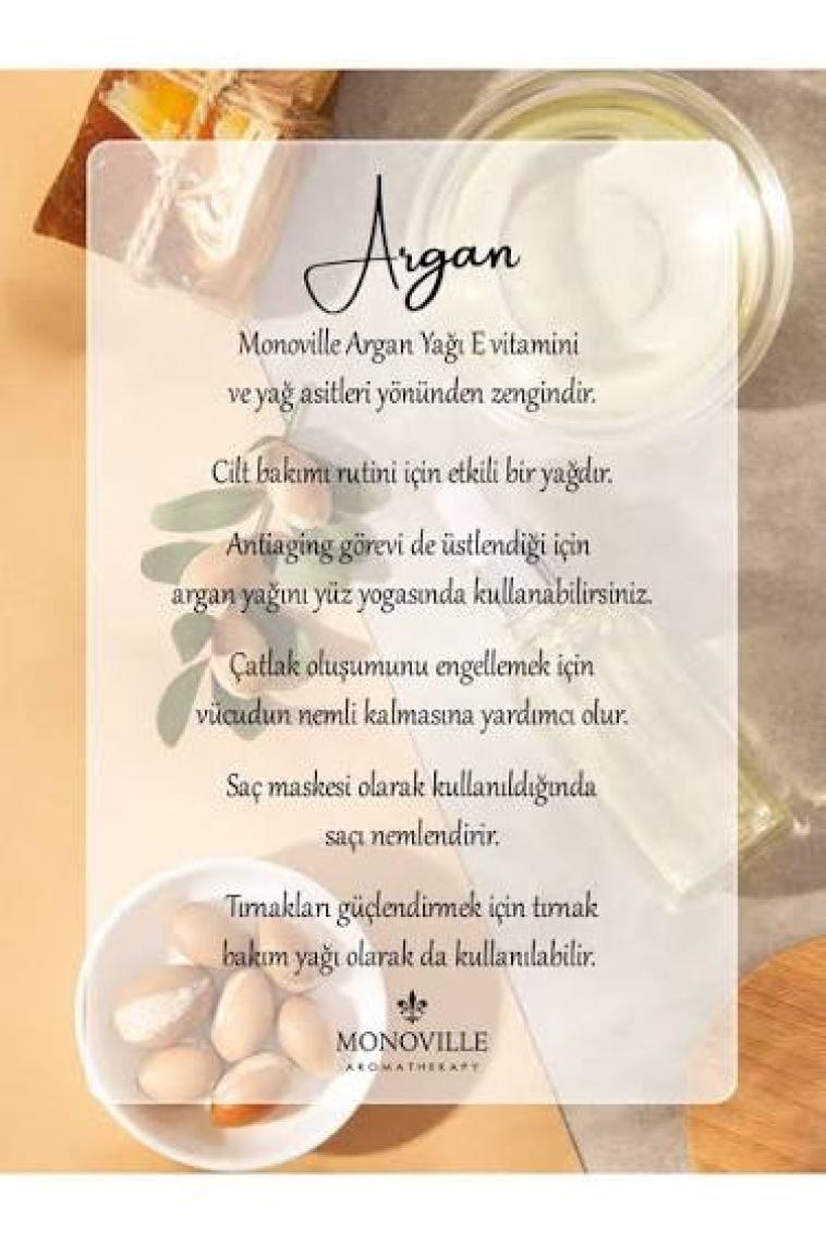 Monoville Argan Yağı 30 ml Soğuk Sıkım %100 Saf Ve Doğal ( Argan Oil )