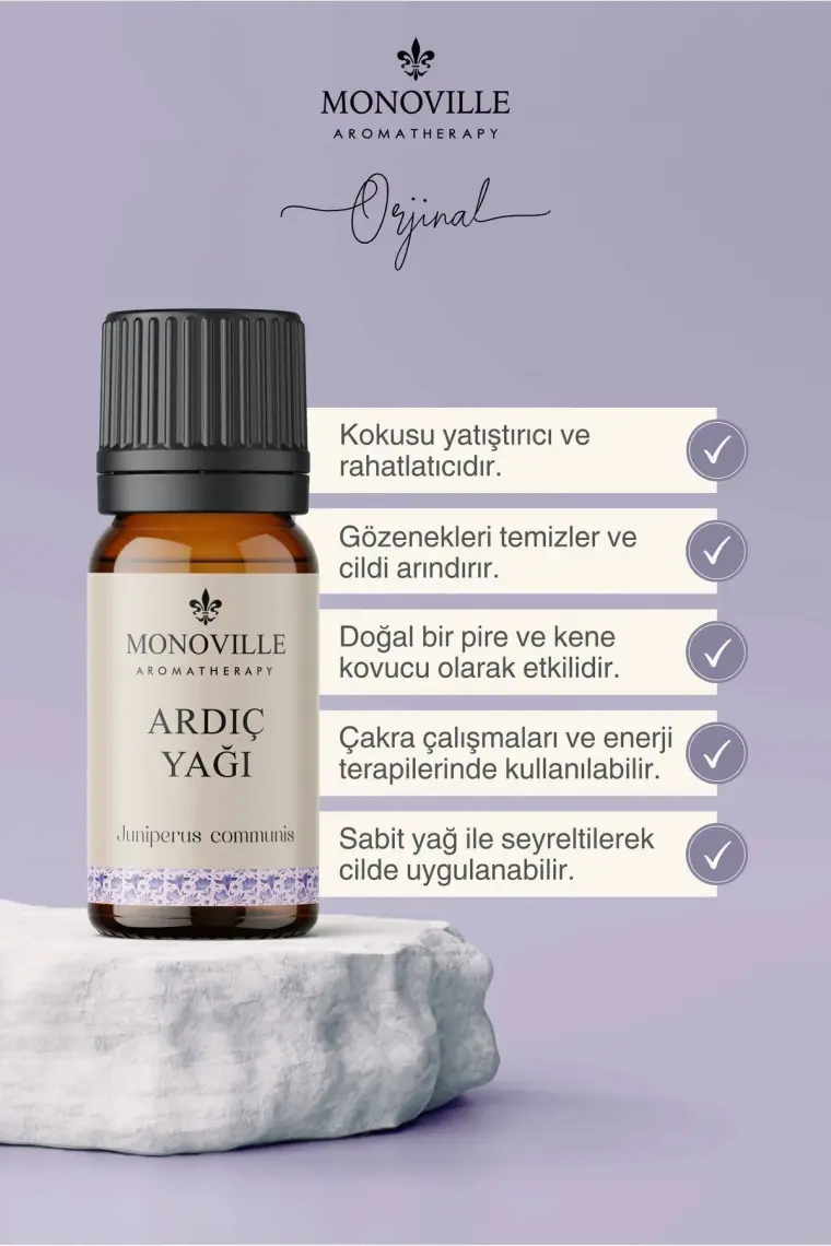 Monoville Ardıç Uçucu Yağı 10 ml %100 Saf Ve Doğal ( Juniper Berry Essential Oil )