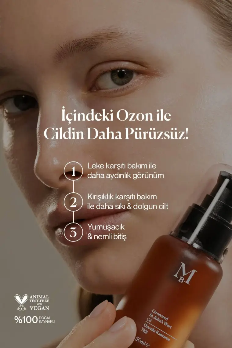 Misbahçe Ozonlu Kantaron Yağı Kremi - Yenileyici Etki, 50 ml, Tüm Cilt Tipleri İçin Leke ve Yaşlanma Karşıtı Onarıcı Krem