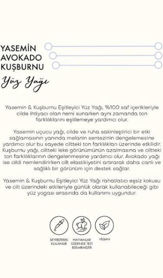 Polente Natural Yasemin & Kuşburnu Eşitleyici Yüz Yağı (30 ml)