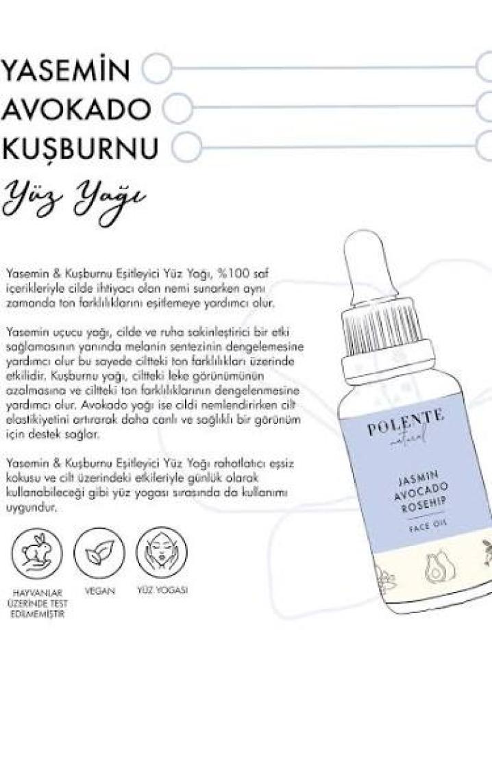 Polente Natural Yasemin & Kuşburnu Eşitleyici Yüz Yağı (30 ml)