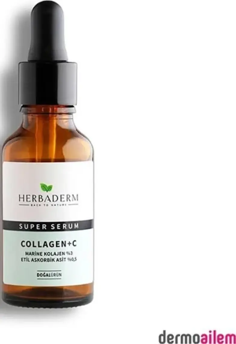 Herbaderm Süper Serum (Collagen+ C Marine Kolajen %3+ 3-O-Etil Askorbik Asit % 0,5) Sıkılaştırıcı ve Aydınlatıcı 30 Ml