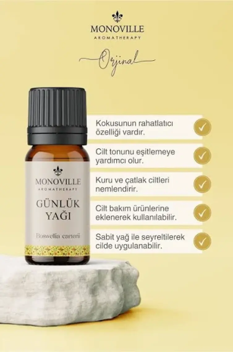Monoville Günlük Uçucu Yağı 10 ml %100 Saf Ve Doğal ( Frankincense Essential Oil )