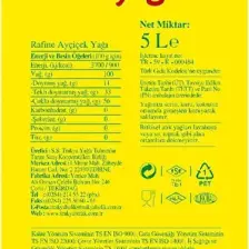 Ayçiçek Yağı Teneke 5 Lt.