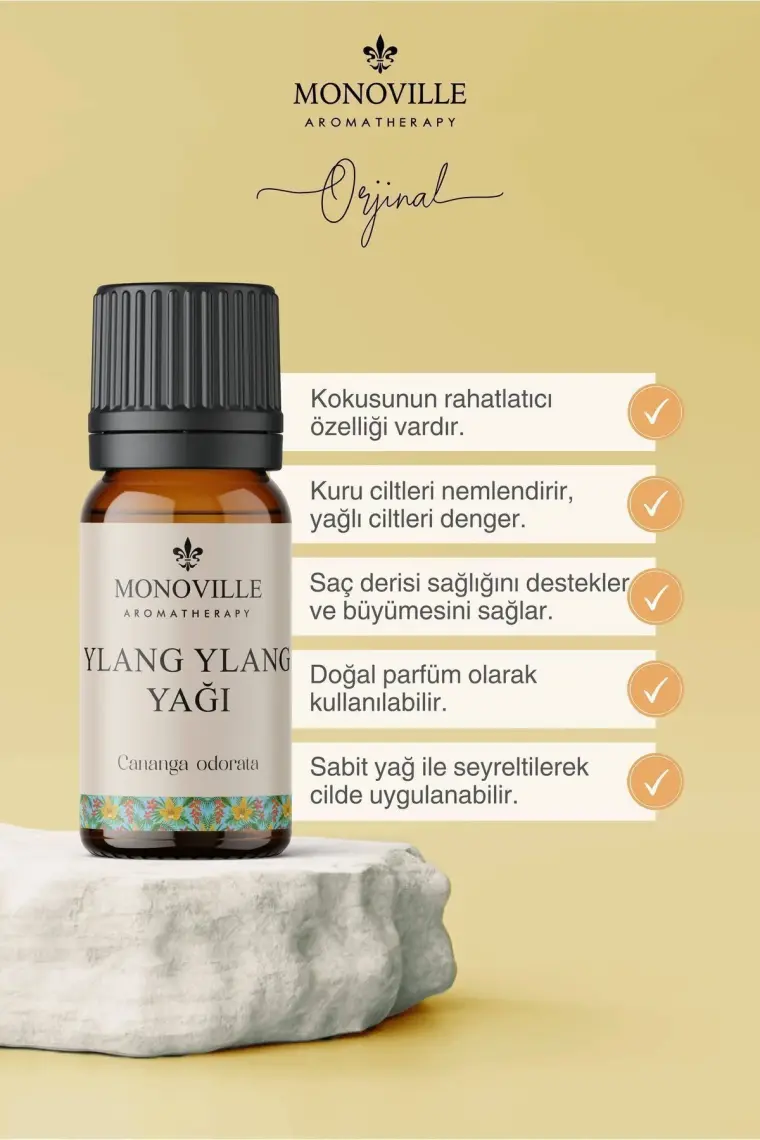 Monoville Ylang Ylang Uçucu Yağı 10 ml %100 Saf Ve Doğal ( Ylang Ylang Essential Oil )