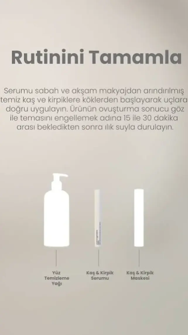 Kaş Kirpik Güçlendirici Serum 3ml – Su Bazlı Besleyici Dolgunlaştırıcı Vegan (%1 BİOTİN- %1 PEPTİT)