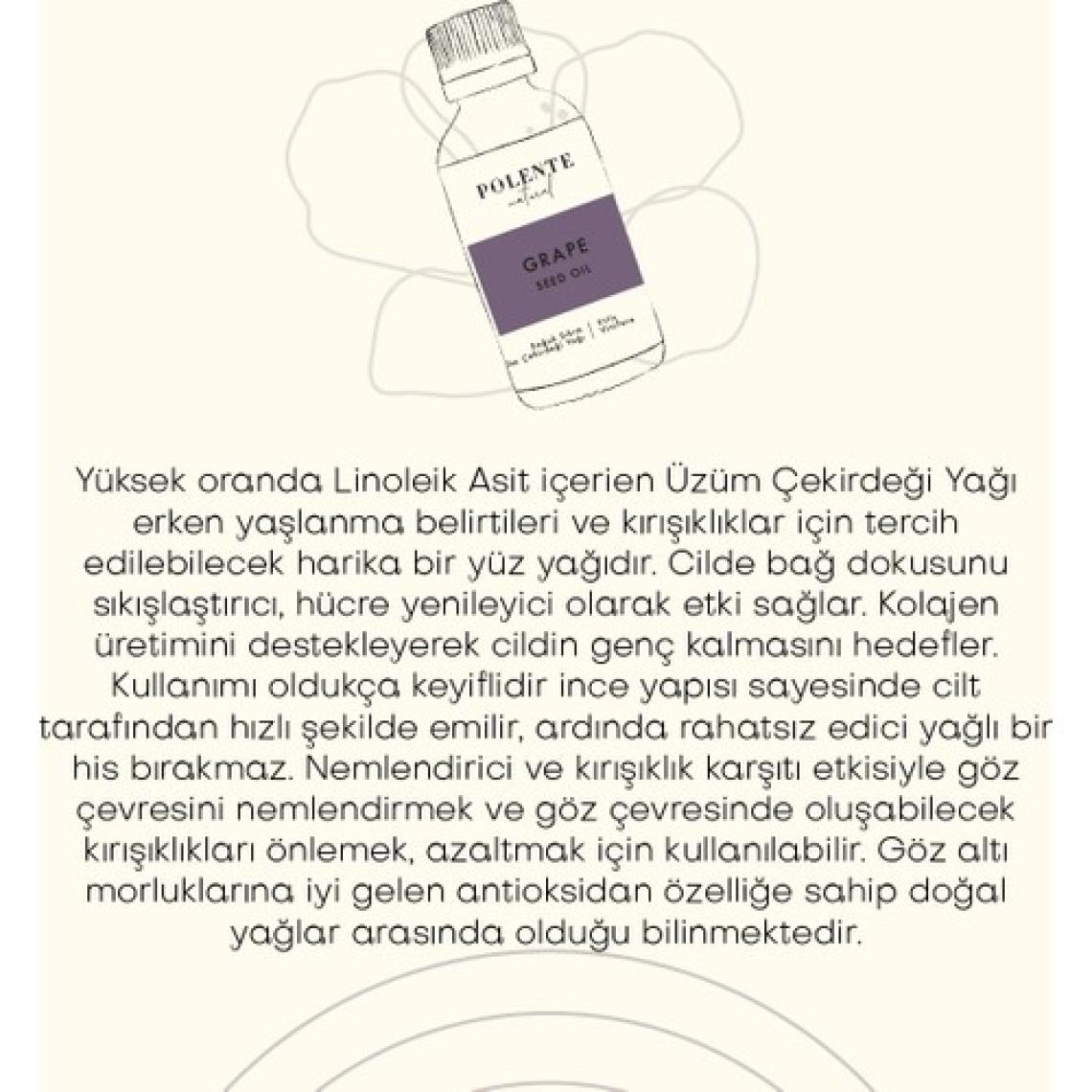 Polente Natural Üzüm Çekirdeği Yağı - Soğuk Sıkım (50 ml)
