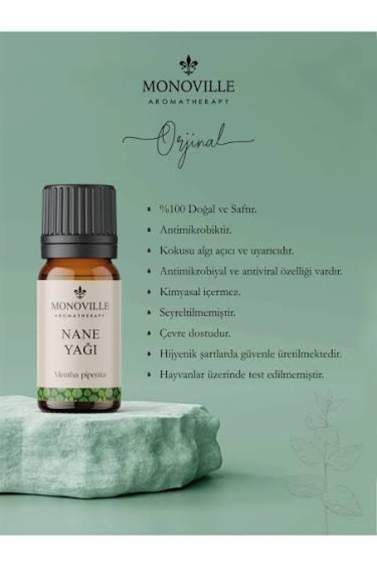 Monoville Tıbbi Nane Uçucu Yağı 10 ml % 100 Saf ve Doğal ( Peppermint Essential Oil )