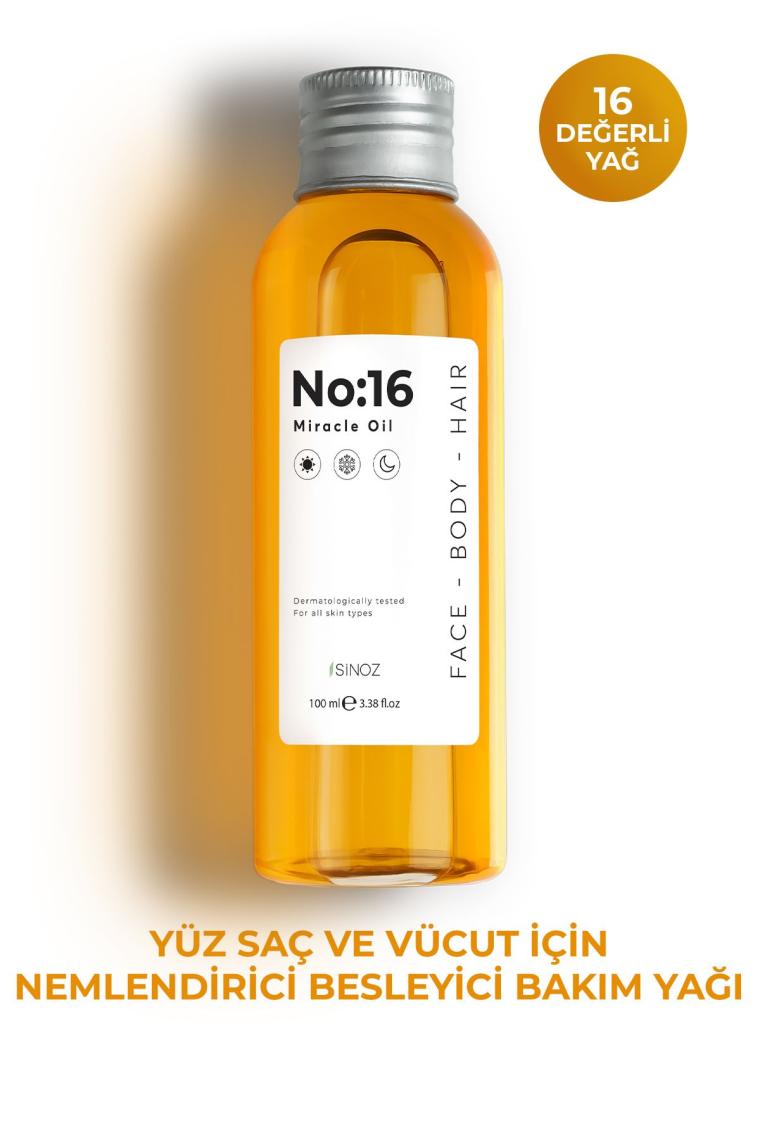 Sinoz No:16 Nemlendirici Besleyici Yenileyici Işıltı Verici Mucizevi Onarıcı Bakım Yağı 100 ML